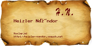Heizler Nándor névjegykártya